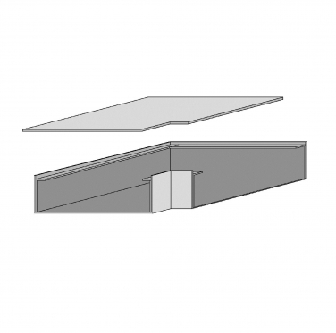 Trench Duct Flat 90° Adapter 12'' x 3.5'' 